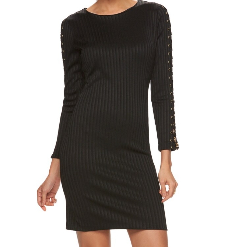 Long sleeve body con dress